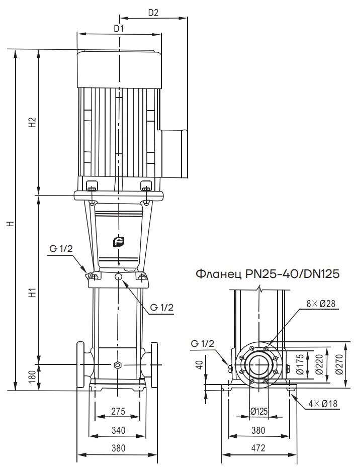 Фланцы насосов CNP CDM 120--4-2