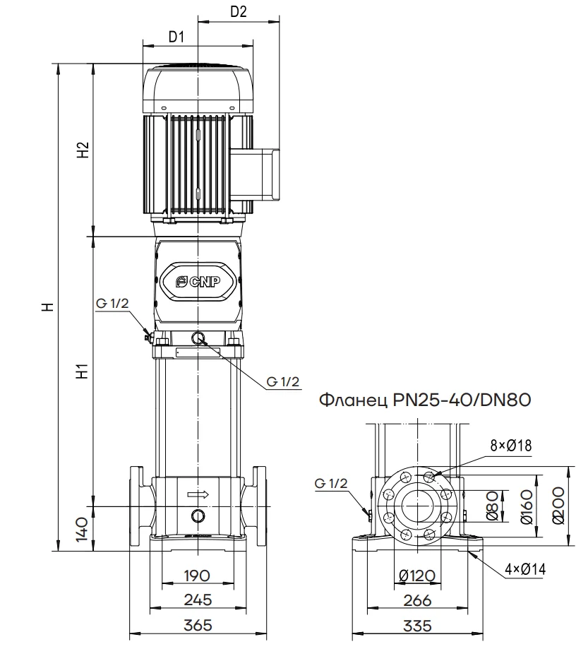 Фланцы насосов CNP CDM 42-12