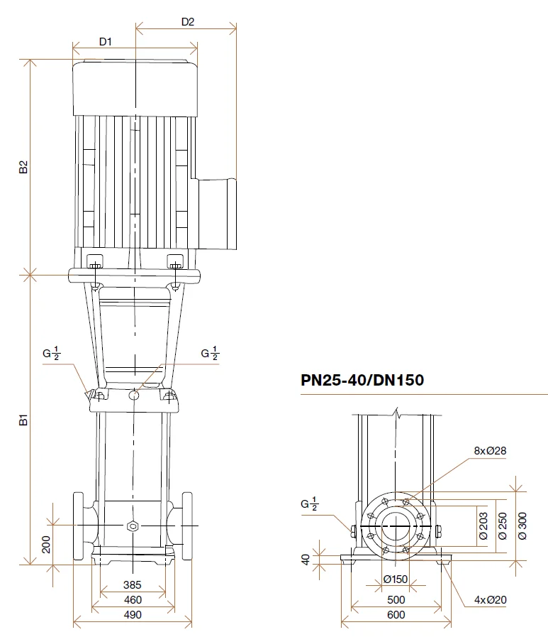 Фланцы насосов Hydroo VF 210-20-2A
