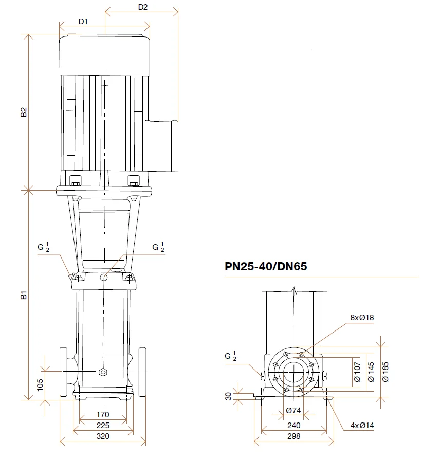 Фланцы насосов Hydroo VF 32-10