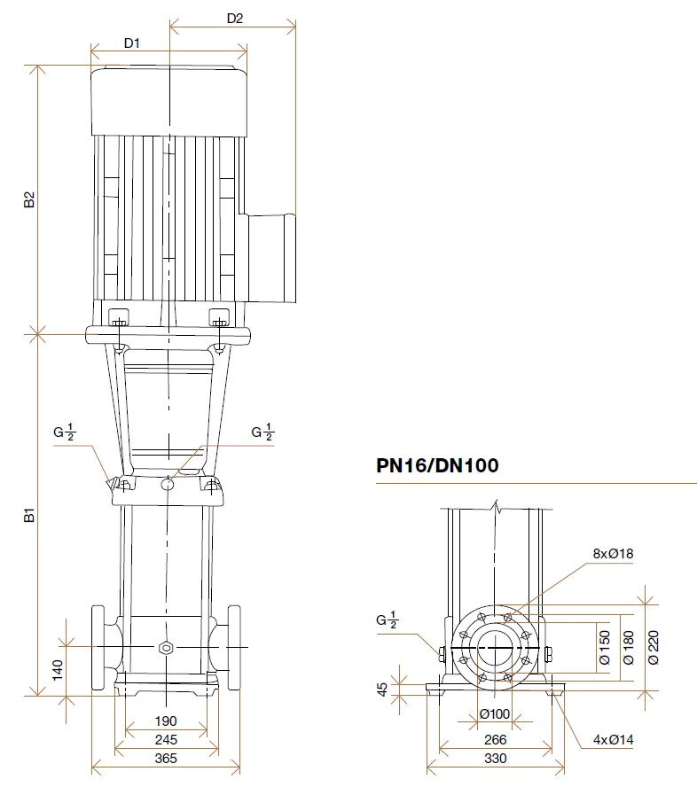 Фланцы насосов Hydroo VF 65-60-1