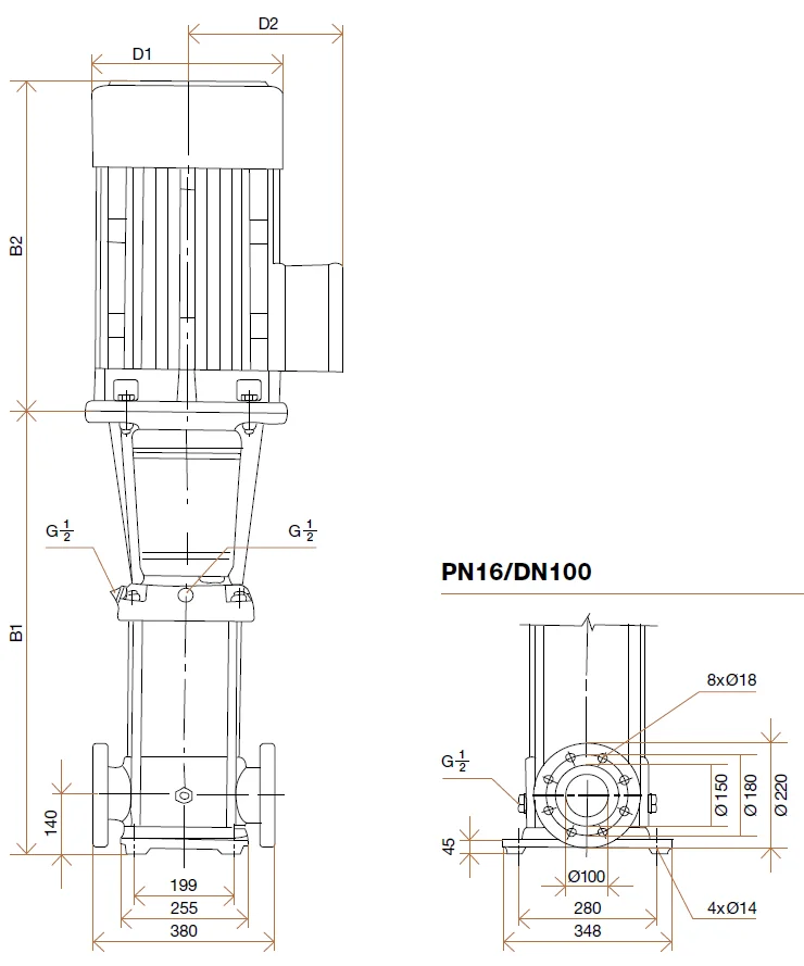 Фланцы насосов Hydroo VF 90-60